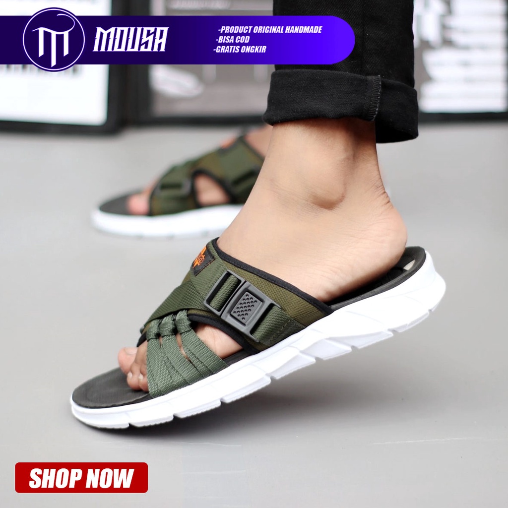 Sandal Slide Sandal Pria Sendal Flip Flop Ringan Terbaru Kekinian Mousa Aber