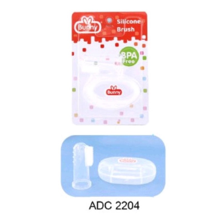 Lusty Bunny ADC-2204 Infant Silicone Brush / Sikat lidah / Sikat gigi jari Bayi