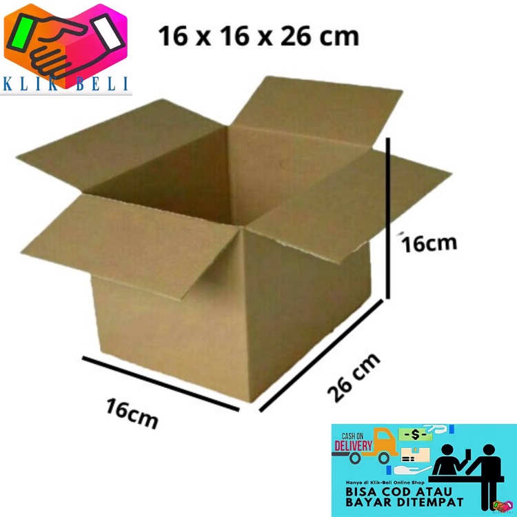 Kardus Box Polos Persegi Panjang Ukuran 2616x16CM