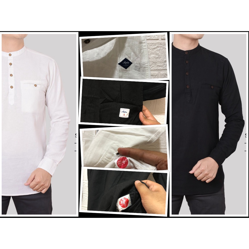 AGERA VINTAGE Baju Pria Kemeja Koko Lengan Panjang Kurta/kemko Original Terbaru