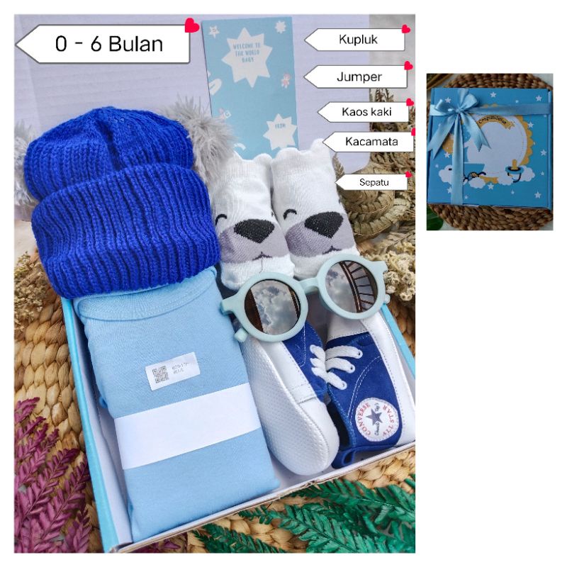 Hampers Bayi Parcel Baby Gift Set Kado Kelahiran Untuk Cewek Cowok Varian Pompom Unisex