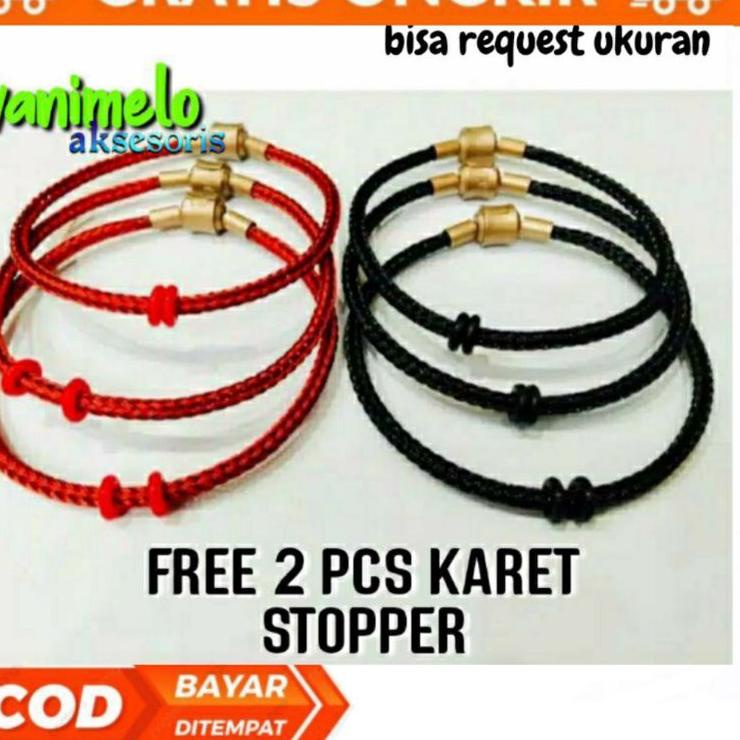 Baru Berkualitas Gelang Tali Kawat Wire Rope Anti Air Liontin Emas Huruf Alfabet Free 2pcs Stopper