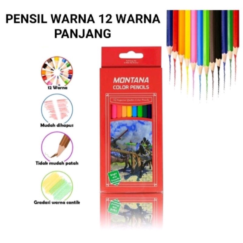 

Pensil Warna Panjang 12 Warna Termurah