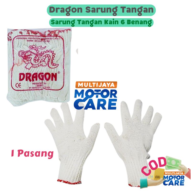 Sarung Tangan Kain Katun / Rajut Dragon 6 Benang