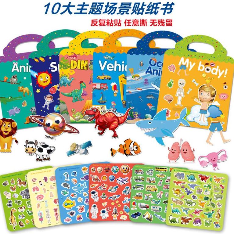 

[PRODUK 7DLR7] Buku Stiker Anak /Reusable Sticker/ Sticker Activity Book Mainan Edukasi Anak BGK