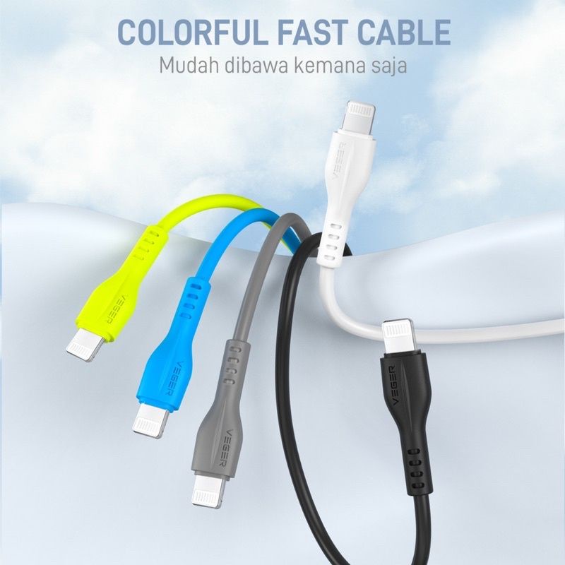 VEGER KABEL USB IPH 2.4A FAST CHARHING Ecer 1 pcs KABEL LIGHTNING 2.4A V-109