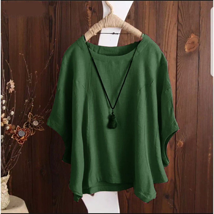 Atasan batwing jumbo Hijau [Baju Atasan Wanita 0140] TA1A