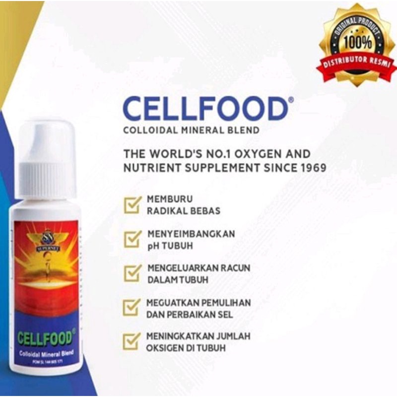 Cellfood Supernet Original 1 Botol & 4 Botol ( bli 4 Botol Free 1Botol Spray )