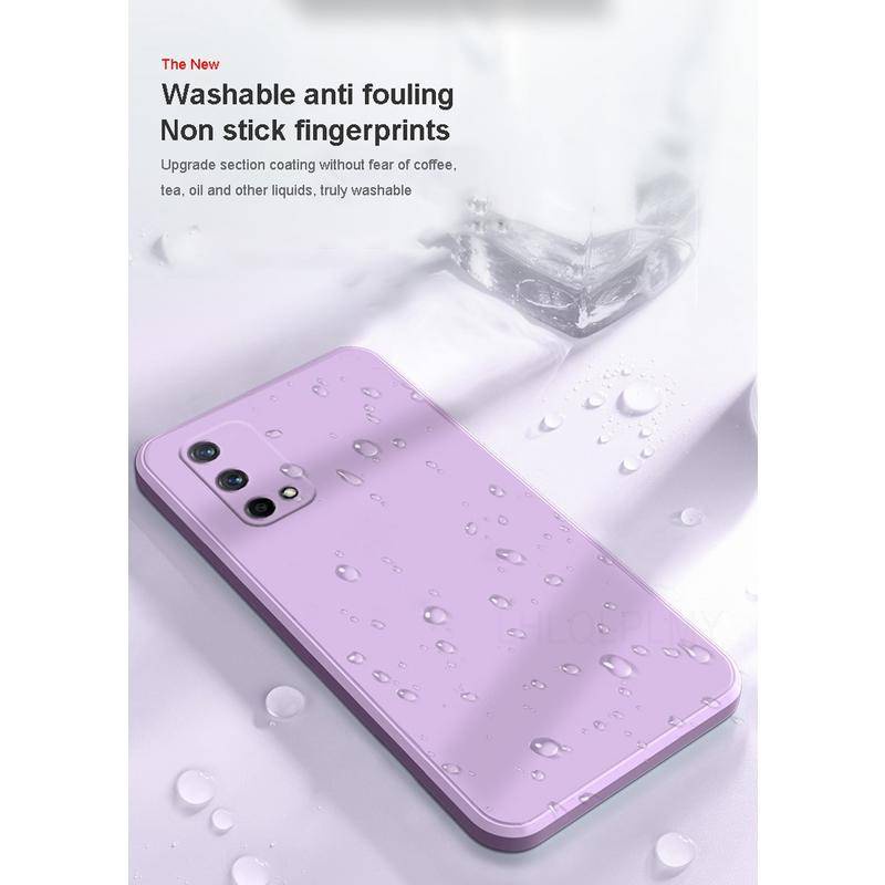 Soft Case Silikon Cair Persegi Untuk OPPO A16 A15 A54 A74 A94 A73 5G A53 A77 A91 A72 A52 A31 A5 A9 2020 A96 A54S A55 A76 Cover