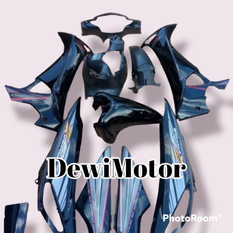 Bodi set supra x 125 lama hitam silver plus stiker pasang sendiri