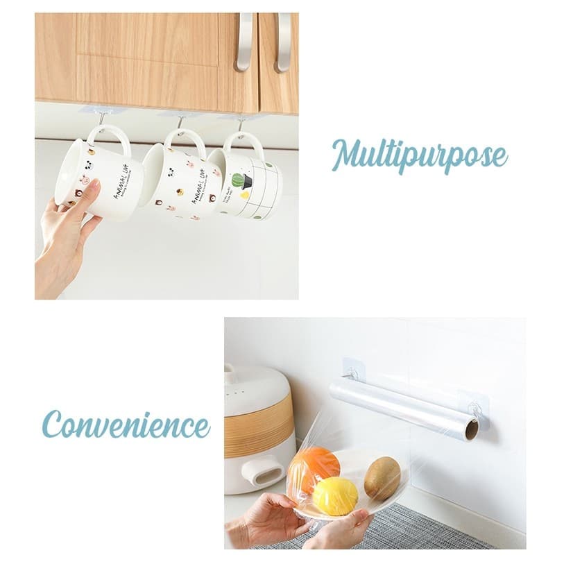 Gantungan Serbaguna 1Pcs Desain Simple Transparan Untuk di Kamar Mandi Dapur Harga Murah Mini Import