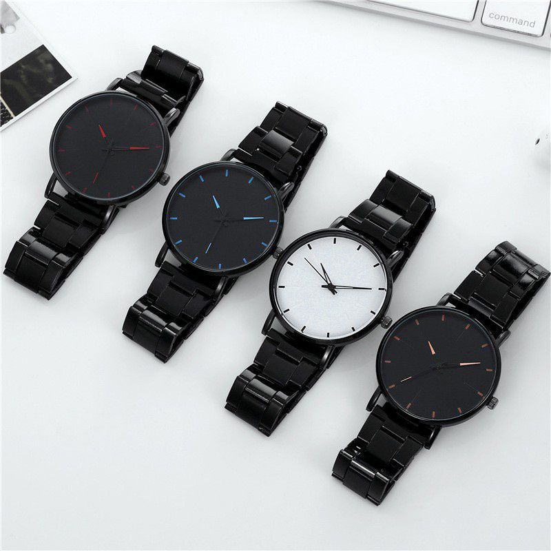 (Cod)Jam Tangan Pria Fashion Quartz Polos Jarum Strap Magnet(Dikirim Jakarta)