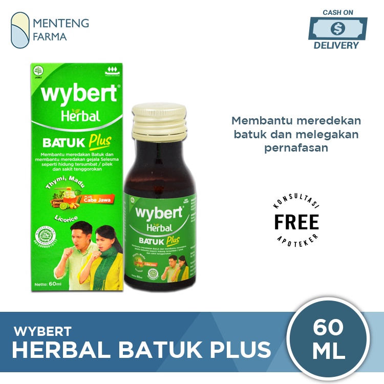 Wybert Herbal Batuk Plus Sirup 60 mL - Obat Batuk Herbal