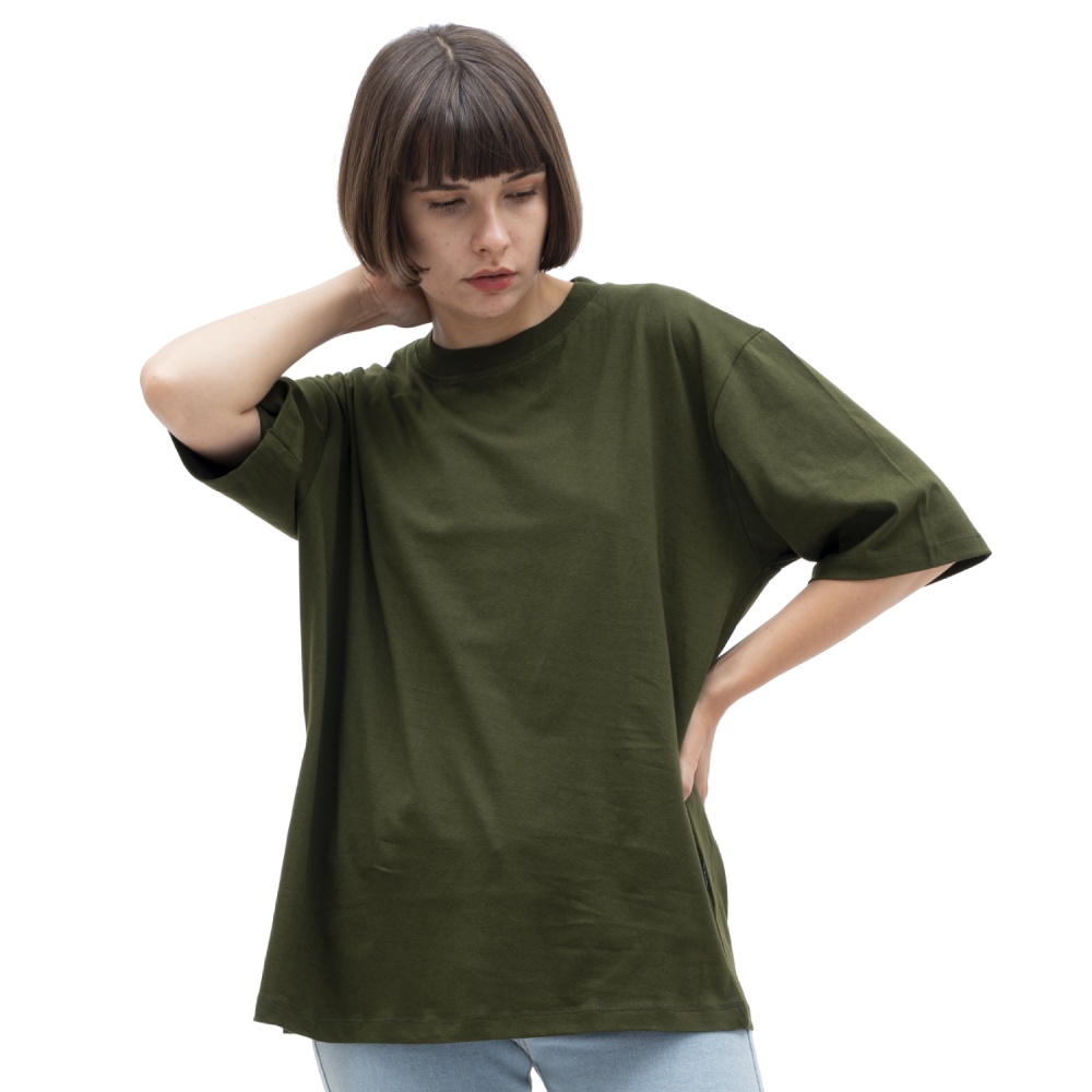 JACK GILMER Kaos Oversize Hijau Army T-Shirt Basic Oversize Army