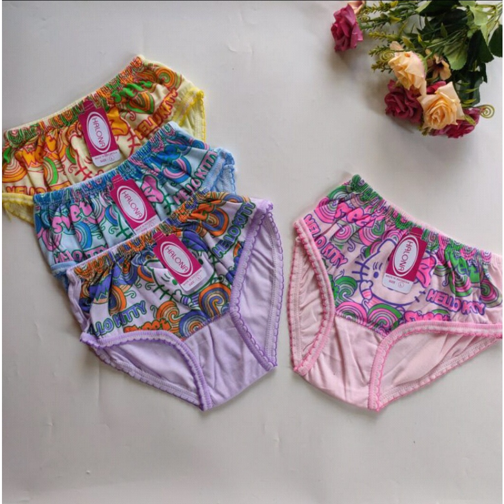 6 Pcs Celana Dalam Halona / PMR - CD Anak Perempuan - Motif Random Warna