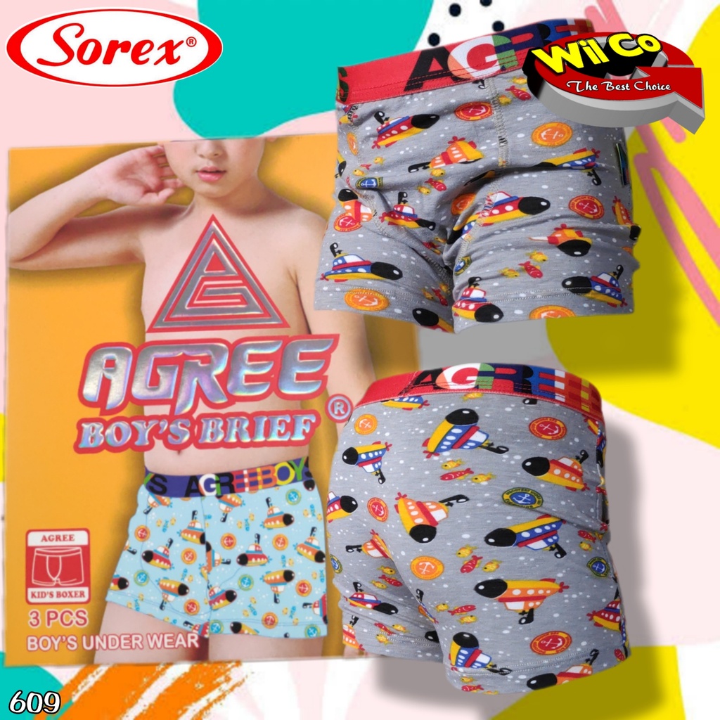 K609 - (Harga 1Pcs) CELANA DALAM [BOXER] ANAK PAKAIAN DALAM ANAK COWOK USIA 3 -11 TH AGREE BOYS SIZE M - XL