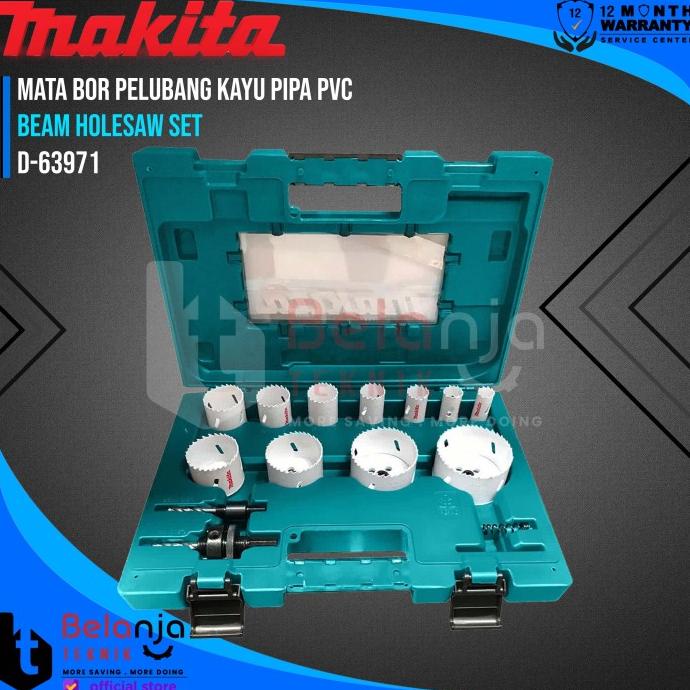 Makita Beam Holesaw Set 14Pcs Mata Bor Pelubang Kayu Pipa Pvc Hole Saw belanjate77 Berkualitas