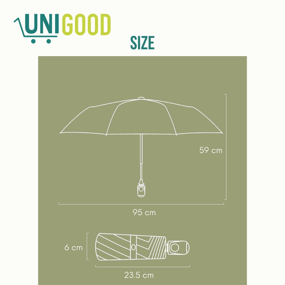 UNIGOOD - Payung Mini Tombol Otomatis Pocket Umbrella Anti UV Ectra Tebal