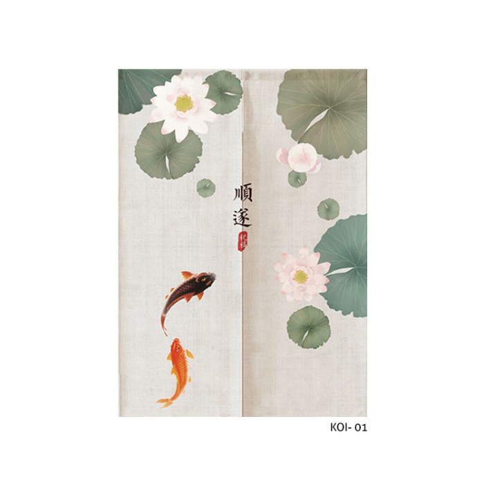NOREN TIRAI JEPANG TIRAI PINTU TIRAI DEKORATIF MOTIF IKAN KOI