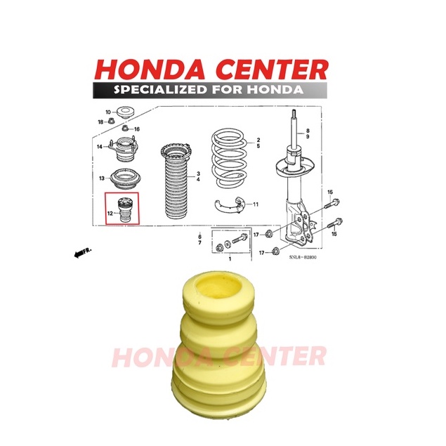 Karet rubber stopper shock breaker karet anti kandas karet dumper shock depan Civic FD 2006 2007 2008 2009 2010 2011