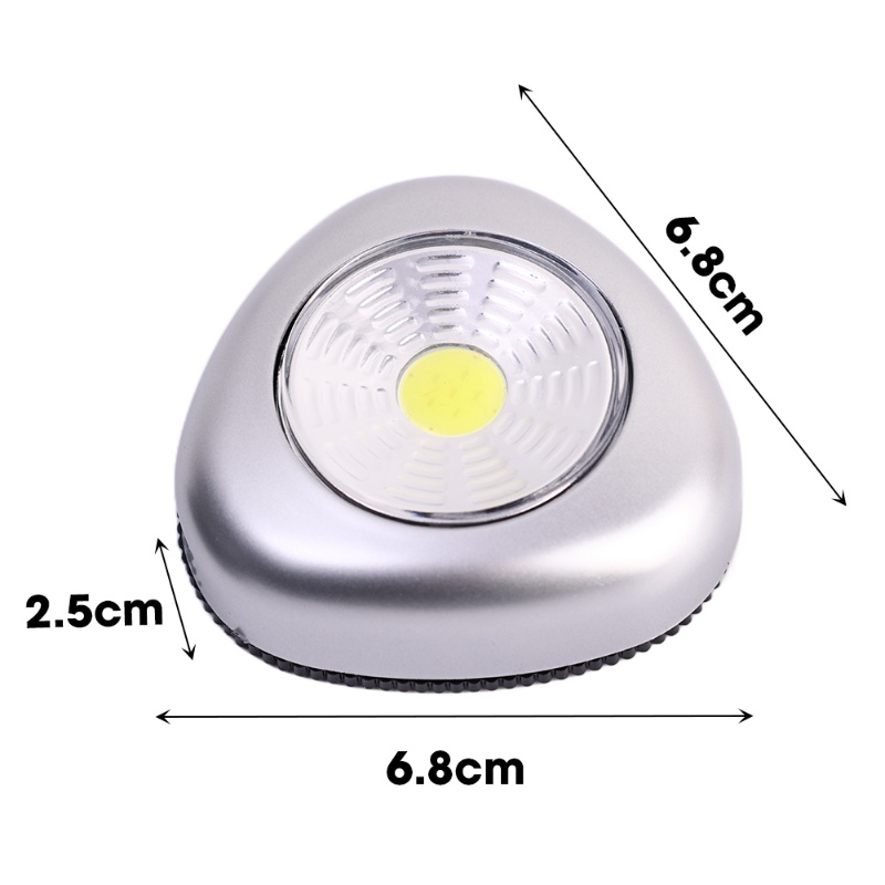 Kreatif Lampu Malam Mini COB Bertenaga Baterai Segitiga/Lampu Lemari Portable Self Adhesive Detachable/Lampu Dinding Darurat Tangga Rumah