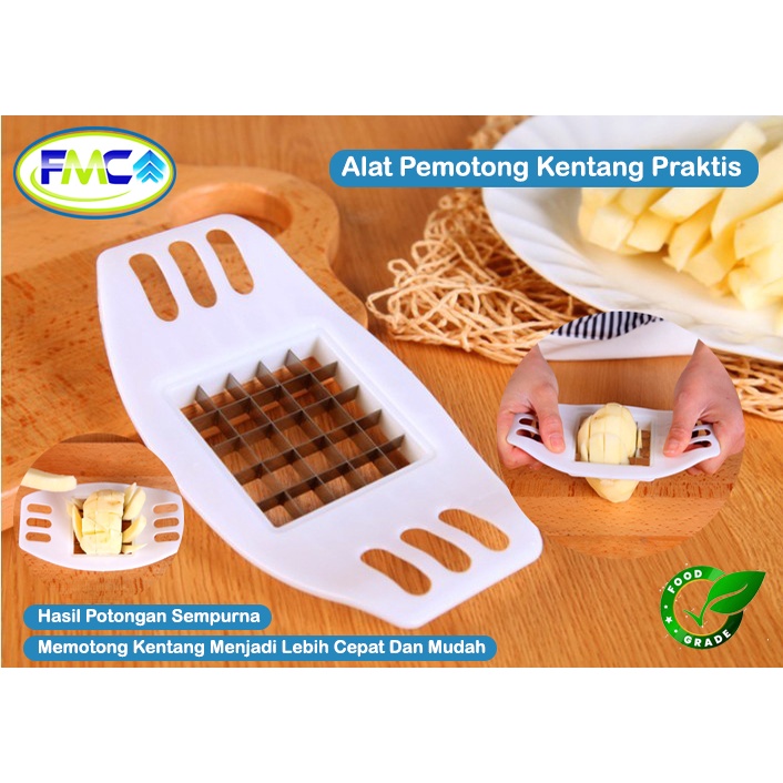 Alat Pemotong Kentang Goreng Stik Pisau Pemotong Kentang Stick Stainless Alat Pemotong Buah Dan Sayur Serbaguna Praktis Potato Slicer