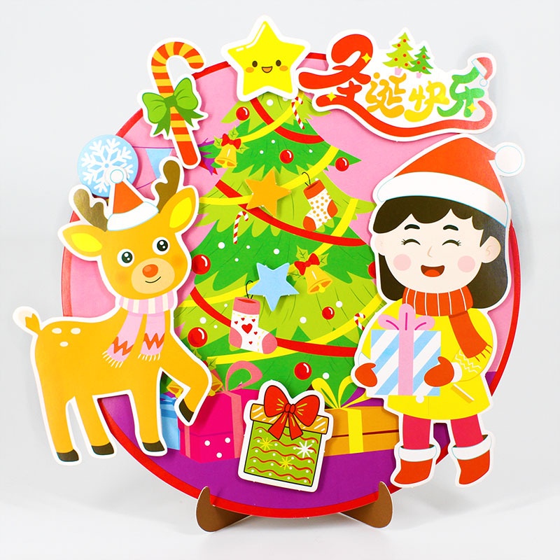 DIY Pajangan MEJA versi NATAL &amp; CHINESE NEW YEAR Tempelan Prakarya anak / edukasi anak