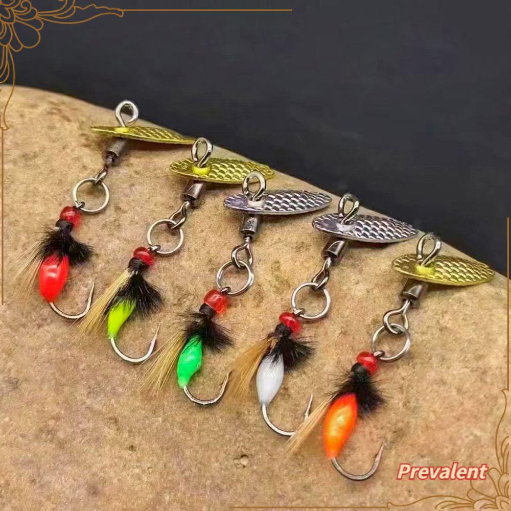 Preva 5pcs Alat Umpan Bionic Fly Tying Mosquito Hook Grup Pancing Spinner Sequin