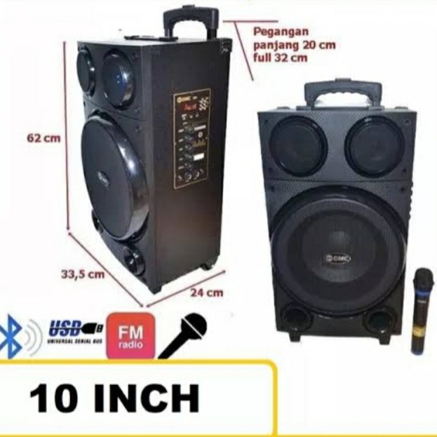 Speaker Portable Meeting Bluetooth 10&quot; GMC 897L + Mic + Remote