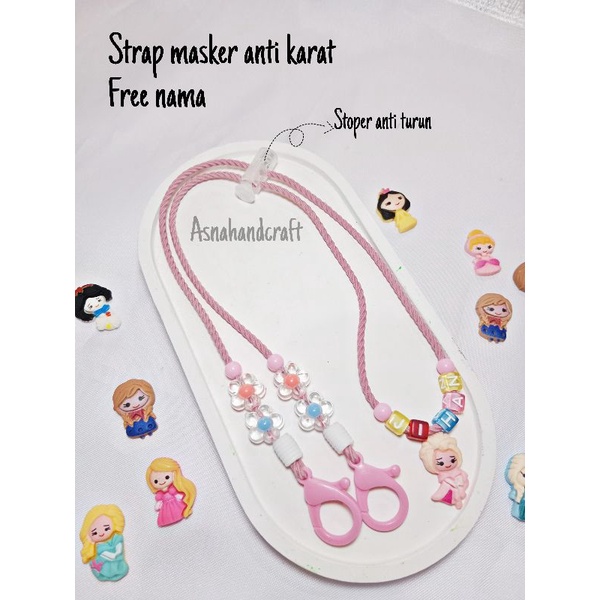 strap masker 2in1//Strap masker hijab//tali masker anak//strap masker nama anti karat//Strap masker 