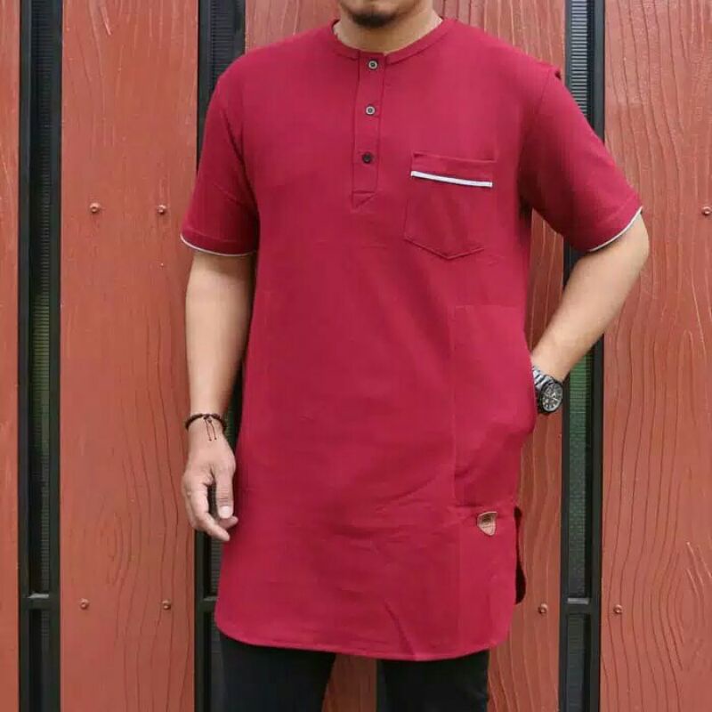 Kaos kurta premium quways maroon