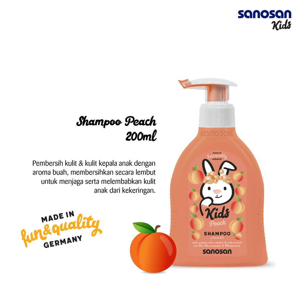 SANOSAN KIDS SHAMPOO PEACH 200ML