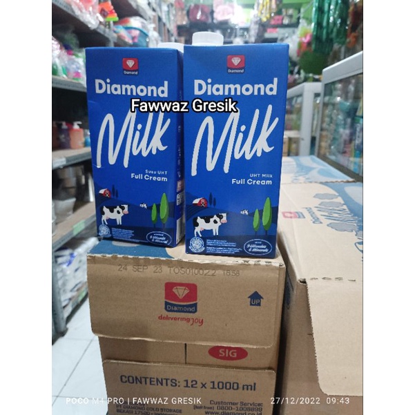 Susu Diamond Susu UHT Full cream 1 Dus isi 12 liter