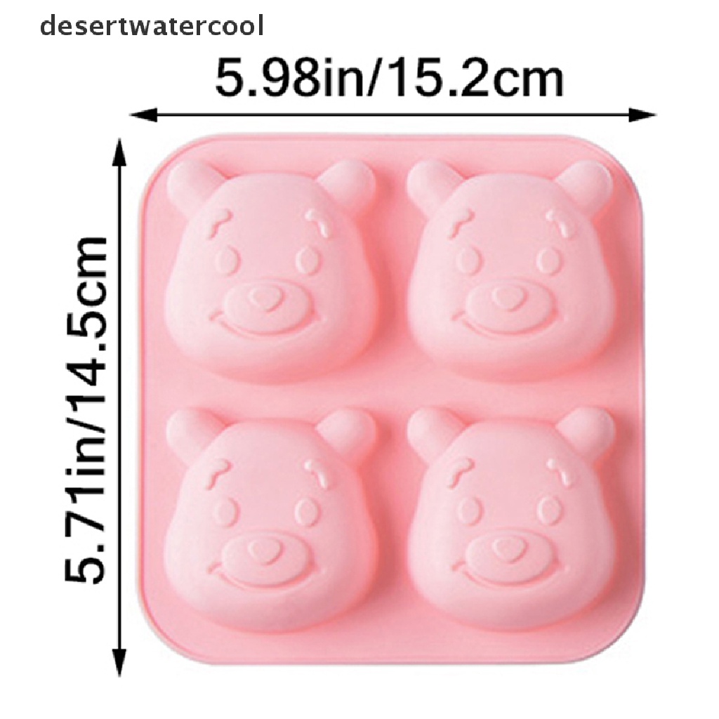 Deid 1Pc 4-rongga Silikon Cetakan Kue 3D Beruang Cetakan DIY Baking Dessert Bakeware Alat Martijn