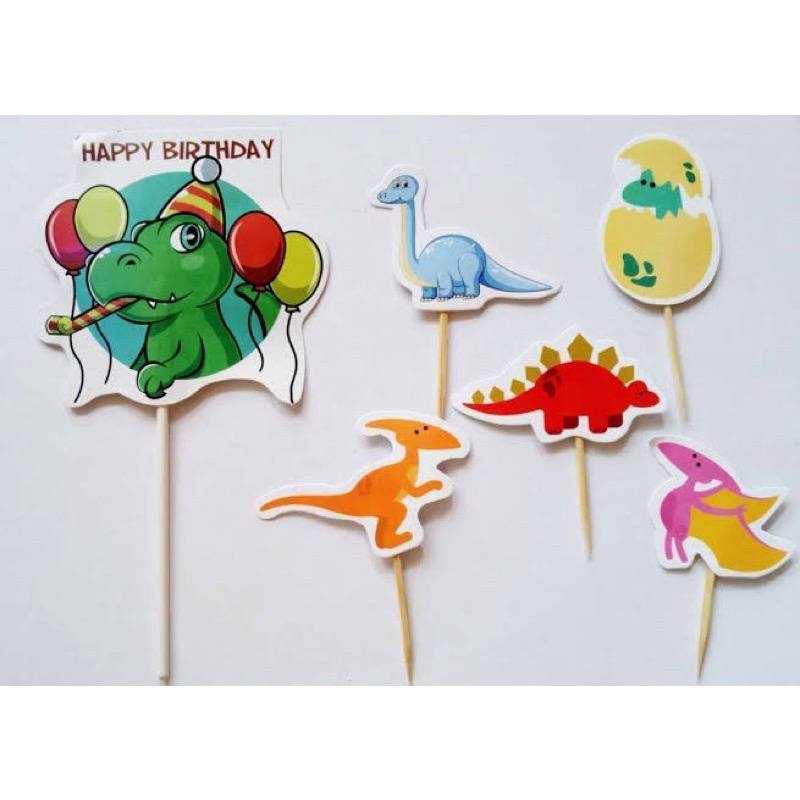 Topper Dinosaurus / Topper Kue Dino T-rex Brontosaurus Hiasan Kue