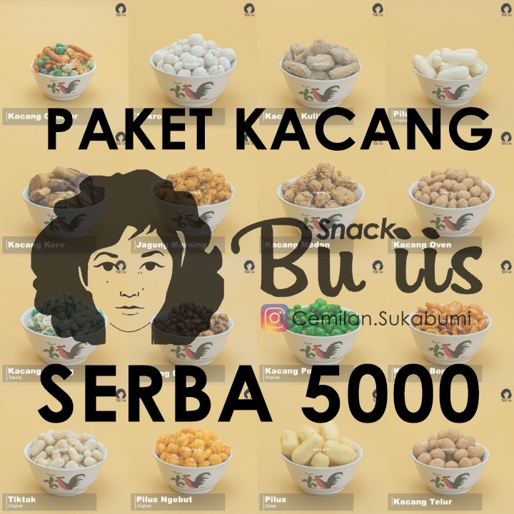 

SNACK BU IIS ANEKA CEMILAN KACANG SERBA 5000 5ribu goceng CEMILAN SUKABUMI POLONG BOGOR BANDUNG MEDAN TEPUNG SUUK KULIT SUKRO TIKTAK JAGUNG MARNING OVEN BAWANG THAILAND JERUK