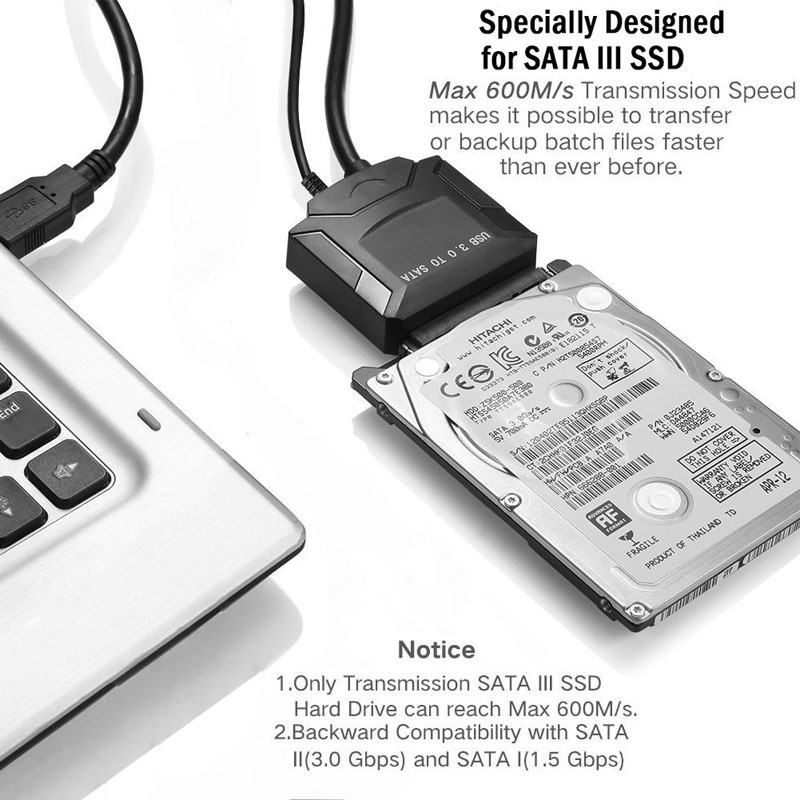 Kabel Adapter USB 3.0 to SATA for 3.5 / 2.5 Inch HDD SSD E-yield ZD004