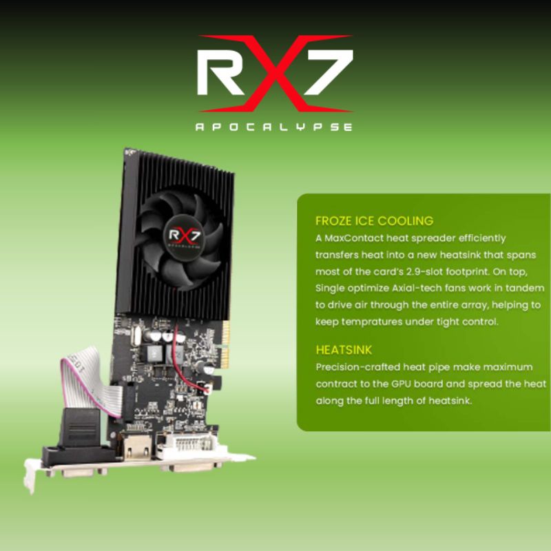 VGA RX7 GT 730 LP 2GB DDR3 64 BIT REAL CAPACITY RESMI