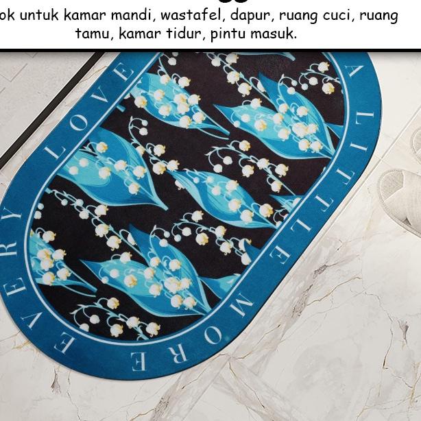 Keset Lantai Motif Bunga Keset Anti Slip Keset Kaki Anti Bau Nyerap Air Anti Bakteri Keset Kamar Man