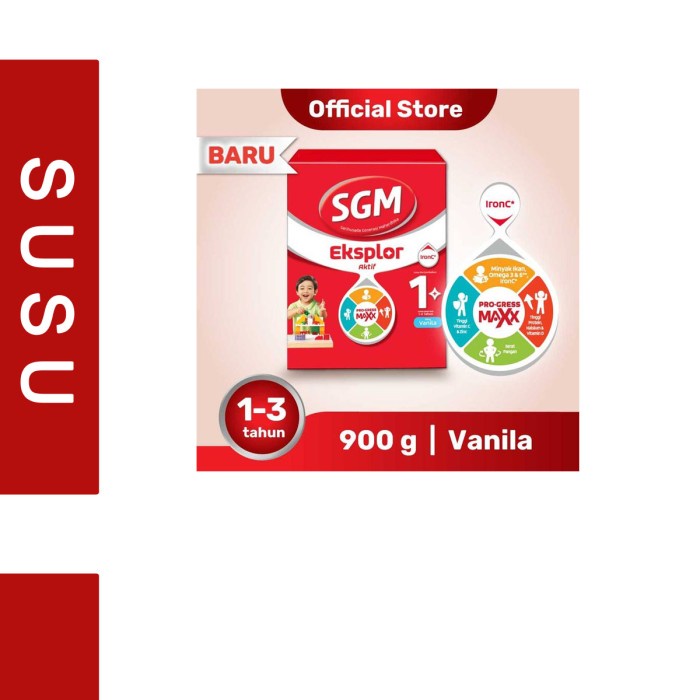 

(BISA COD ) SGM 1+ / 3+ ( Madu / Vanila ) 900gr - 3+, Vanila