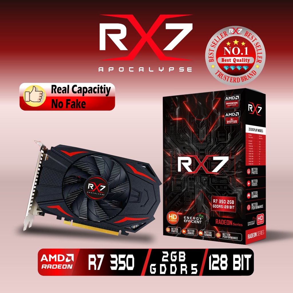 VGA RX7 R7 350 2GB GDDR5 128 BIT REAL CAPACITY RESMI