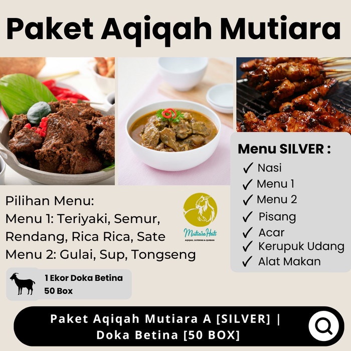 

Paket Aqiqah Murah Mutiara A [SILVER] | Doka Betina [50 BOX]