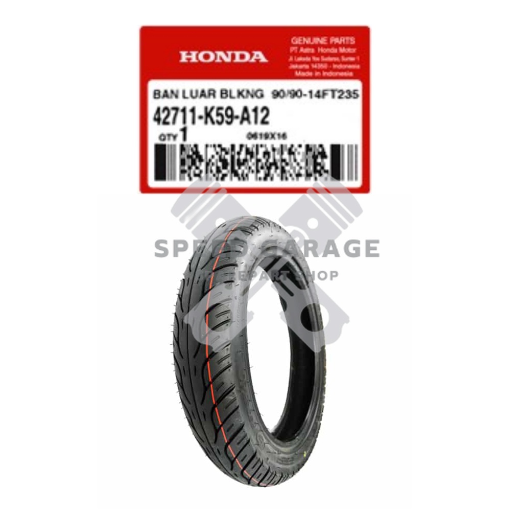 Ori Honda AHM 42711-K59-A12 Ban Belakang Tubeless 90 90 Ring 14 Vario 110 125 150