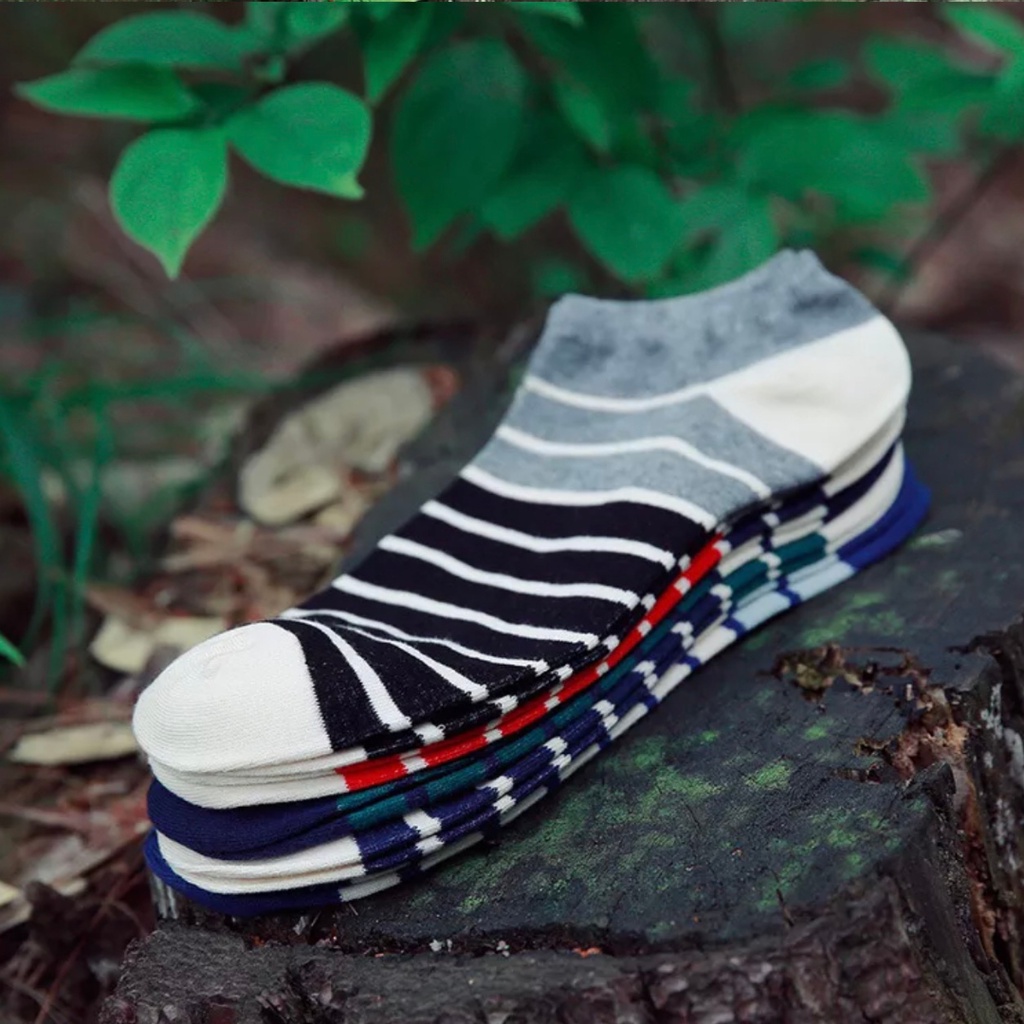 Kaos Kaki 5 Pasang Motif Putih Bahan Katun Kaos Kaki Wanita - Zenith