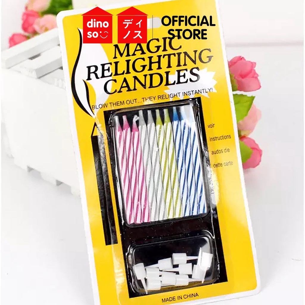 10pcs Lilin Magic Relighting Candle/ lilin magic Lilin Ulang Tahun Lilin Kue