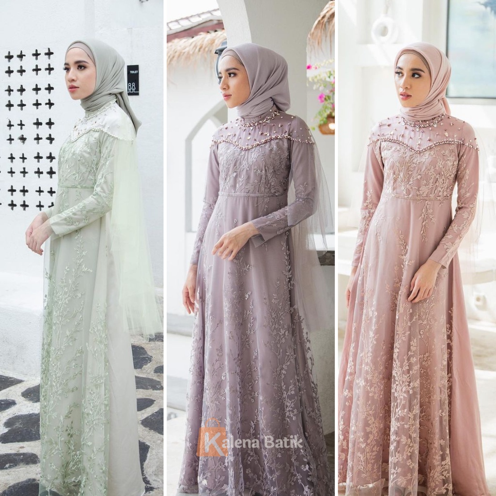 Namira Dress Exclusive Terbaru Gamis Brukat Maxi Pesta Kondangan Lamaran Tunangan Kekinian