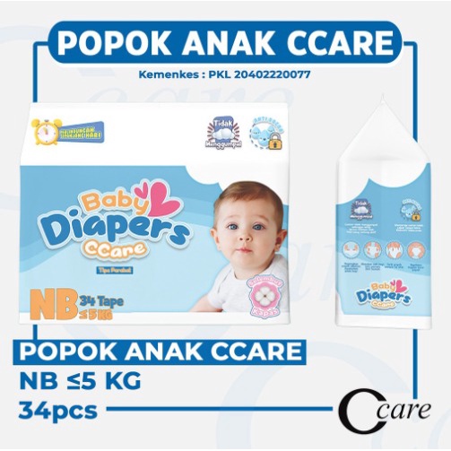 [MH] Pempers Pants Popok Baby Diapers C-Care Size NB Isi 34 Pcs