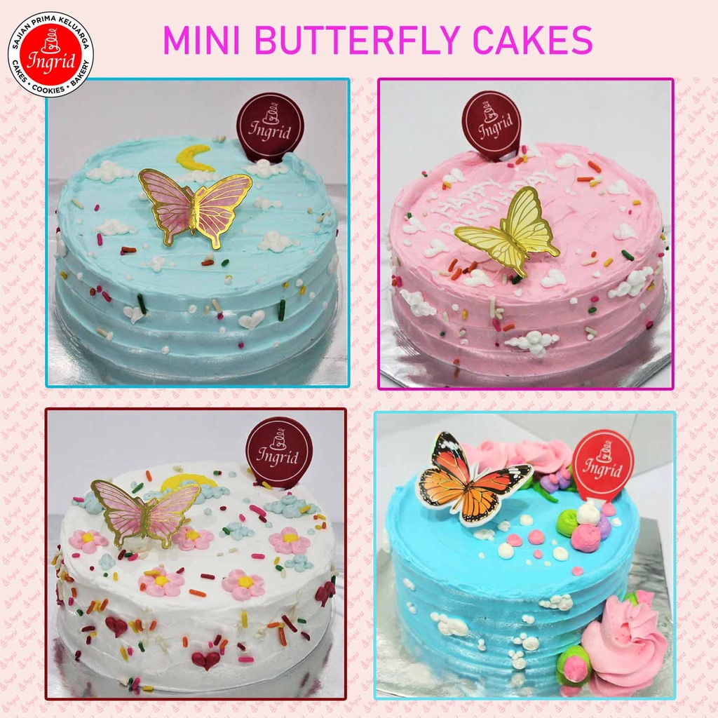 

Mini Butterfly Cake / Korean Cake / Topper Kupu / Topper Butterfly 2