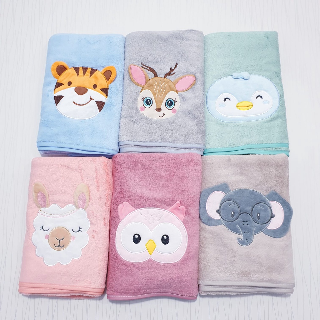 Handuk Bayi Karakter 3D Premium 50 cm x 100 cm Bahan Microfiber Baju Baby Gracia