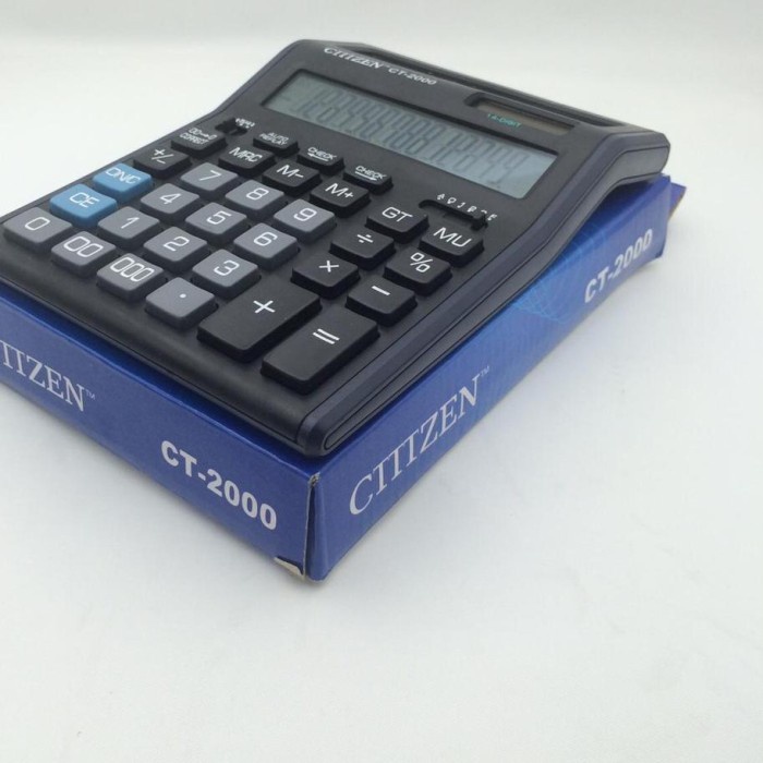 

KOMPLIT Kalkulator Citizen CT 2000 2 layar Kalkulator 14 Digit 2 Layar CT 2000